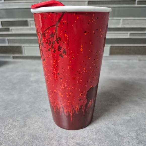 2017 Tim Hortons Red Deer Scene Ceramic Travel Coffee Tea Mug Cup - Picture 4 of 11